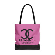 Channel Sobriety Luxury-like High Fashion Fun Humor Motivational Inspired AA NA 12-step Recovery Gift Tote Bag