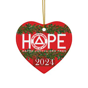 HOPE AA NA Circle Triangle Logo No Matter What One Day at a Time Slogans Sayings Happy Joyful Free 12-Step Rehab Recovery Support Motivational Inspired Gifts Holiday Christmas Tree Ceramic Ornament, 4 Shapes