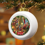 Home for Christmas Family Around Tree Addicts Rehab Recovery Clean and Sober 12-step 2024 Ceramic Hanging Holiday Christmas Tree Ornament