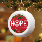 HOPE AA NA Circle Triangle Logo Alcoholics Addicts Rehab Recovery Clean and Sober Sobriety 12-step 2024 Ceramic Hanging Holiday Christmas Tree Ornament