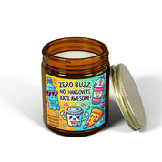 Zero Buzz 100% Awesome Clean and Sober AA NA Fun Colorful Sobriety Recovery Street Art 12-step Gifts Scented Candles, Coconut Apricot Wax (4oz, 9oz)