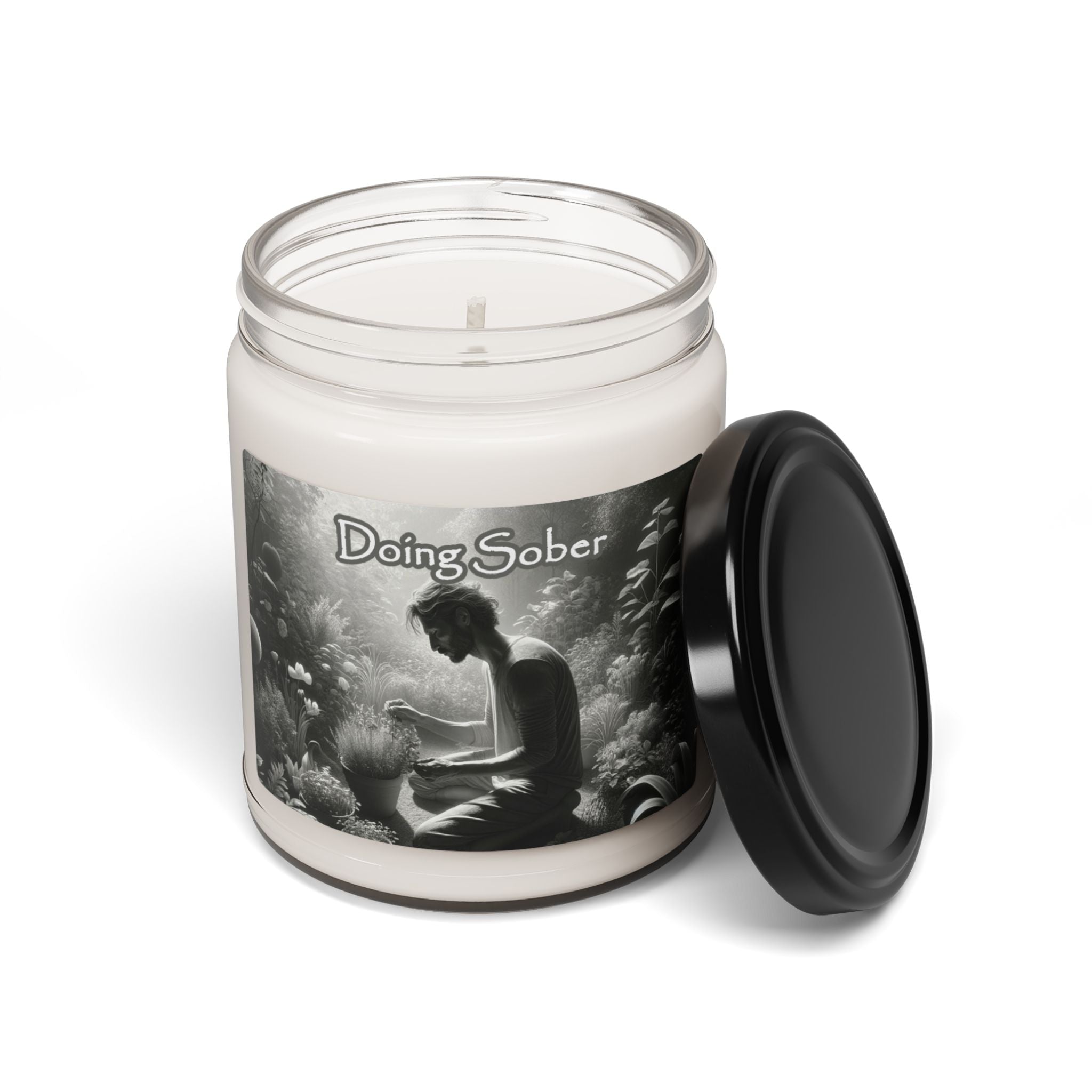 Doing Sober Gardening Young Men in Recovery AA NA Sobriety 12-Step Clean Sober Gifts Scented Soy Candle, 9oz