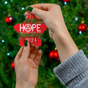 HOPE AA NA Circle Triangle Logo No Matter What One Day at a Time Slogans Sayings Happy Joyful Free 12-Step Rehab Recovery Support Motivational Inspired Gifts Holiday Christmas Tree Ceramic Ornament, 4 Shapes