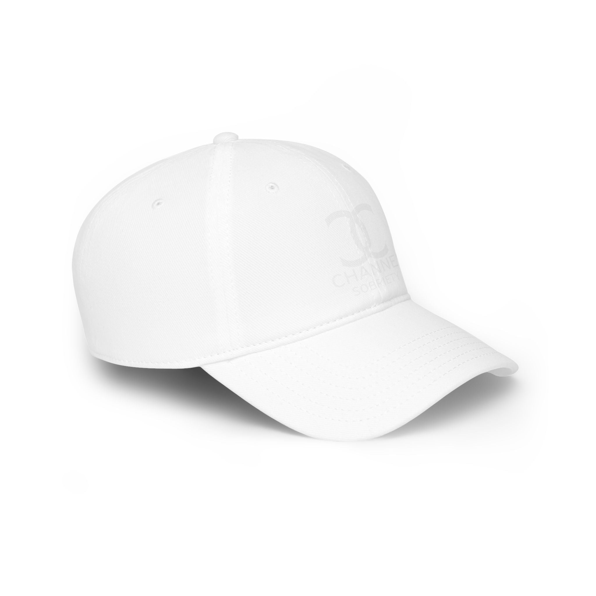 Channel Sobriety Luxury-Like High Fashion Fun Humor Motivational Inspired AA NA 12-step Sober Recovery Gift White Logo Low Profile Baseball Cap