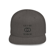 Guchi Sober Luxury-Like High Fashion Fun Humor Motivational Inspired AA NA 12-step Sobriety Recovery Gift Flat Bill Snapback