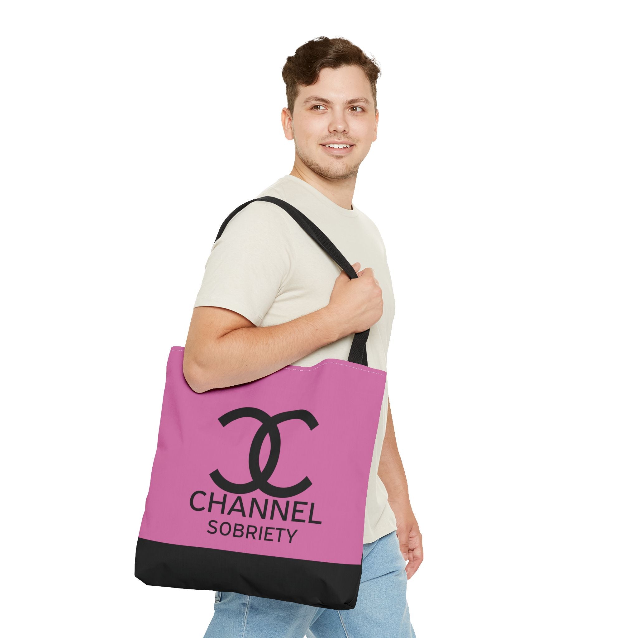 Channel Sobriety Luxury-like High Fashion Fun Humor Motivational Inspired AA NA 12-step Recovery Gift Tote Bag