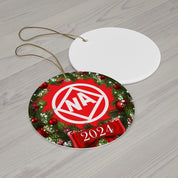 NA Circle Diamond Logo Rehab Recovery 12-Step Support Motivational Inspired Gifts 2024 Ceramic Holiday Christmas Tree Ornament, 4 Shapes