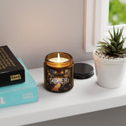 SOBER Gratitude Home for the Holidays Happy Joyful Free AA NA Sayings Slogans No Matter What One Day at a Time Scented Soy Christmas Candle (Multi-Size, Amber Jar)