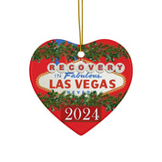 Las Vegas Sign Recovery AA NA 12-Step Rehab Recovery Support Motivational Inspired Gifts Holiday Christmas Tree Ceramic Ornament, 4 Shapes