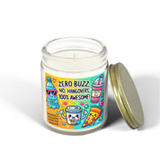 Zero Buzz 100% Awesome Clean and Sober AA NA Fun Colorful Sobriety Recovery Street Art 12-step Gifts Scented Candles, Coconut Apricot Wax (4oz, 9oz)