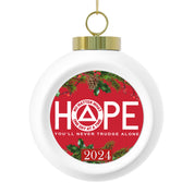 HOPE AA NA Circle Triangle Logo Alcoholics Addicts Rehab Recovery Clean and Sober Sobriety 12-step 2024 Ceramic Hanging Holiday Christmas Tree Ornament