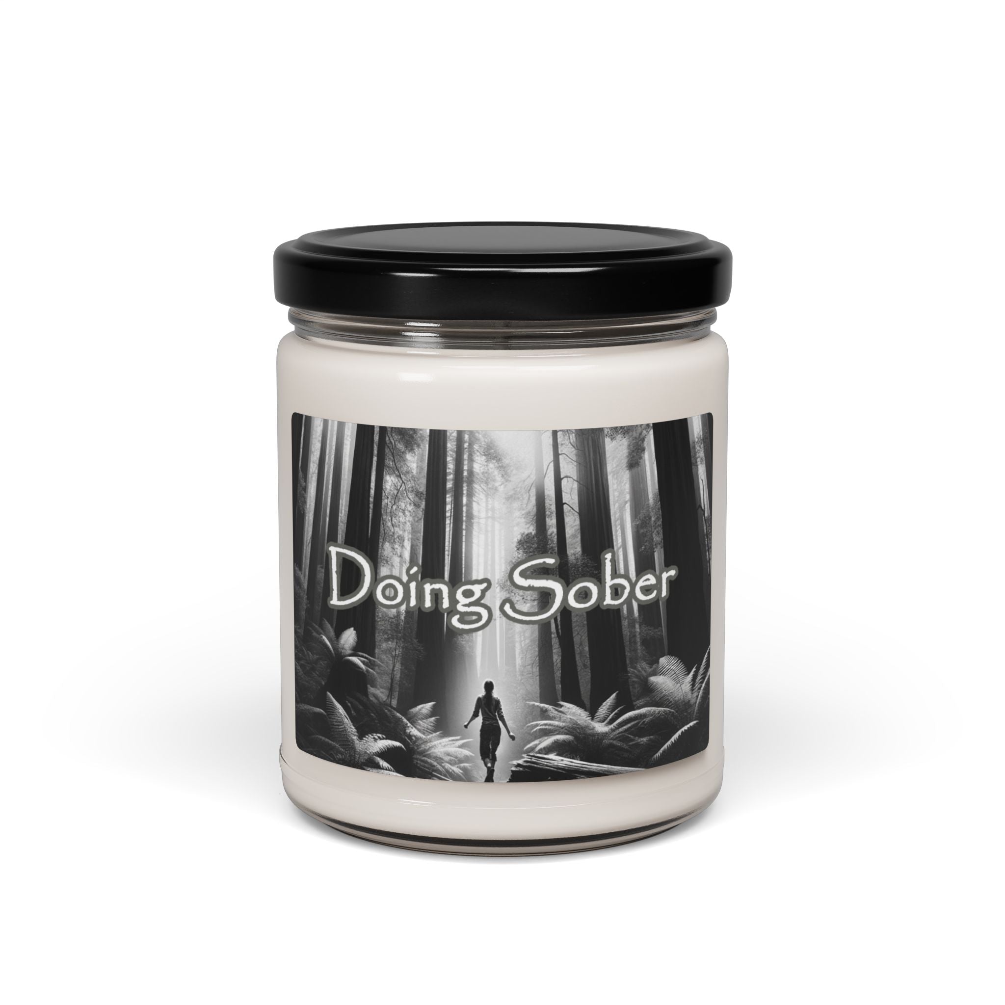 Doing Sober Hiking Redwoods Young People in Recovery AA NA Sobriety 12-Step Clean Sober Gifts Scented Soy Candle, 9oz