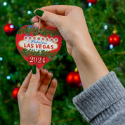 Las Vegas Sign Recovery AA NA 12-Step Rehab Recovery Support Motivational Inspired Gifts Holiday Christmas Tree Ceramic Ornament, 4 Shapes