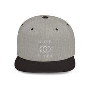 Guchi Sober Luxury-Like High Fashion Fun Humor Motivational Inspired AA NA 12-step Sobriety Recovery Gift White Logo Flat Bill Snapback