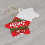 HOPE AA NA Circle Triangle Logo No Matter What One Day at a Time Slogans Sayings Happy Joyful Free 12-Step Rehab Recovery Support Motivational Inspired Gifts Holiday Christmas Tree Ceramic Ornament, 4 Shapes