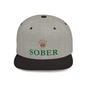 Sober Luxury-Like High Fashion Fun Humor Motivational Inspired AA NA 12-step Sobriety Recovery Gift Flat Bill Snapback