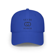 Guchi Sober Luxury-Like High Fashion Fun Humor Motivational Inspired AA NA 12-step Sobriety Recovery Gift Low Profile Baseball Cap