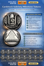 Freedom from Bondage of Self Set of 17 Cardstock AA Milestone Medallion Commemorative Tokens