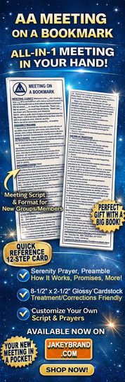 AA Meeting on a Bookmark Double-Sided Glossy Cardstock Paper 12-Step Meeting Script Format Readings