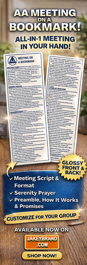 AA Meeting on a Bookmark Double-Sided Glossy Cardstock Paper 12-Step Meeting Script Format Readings