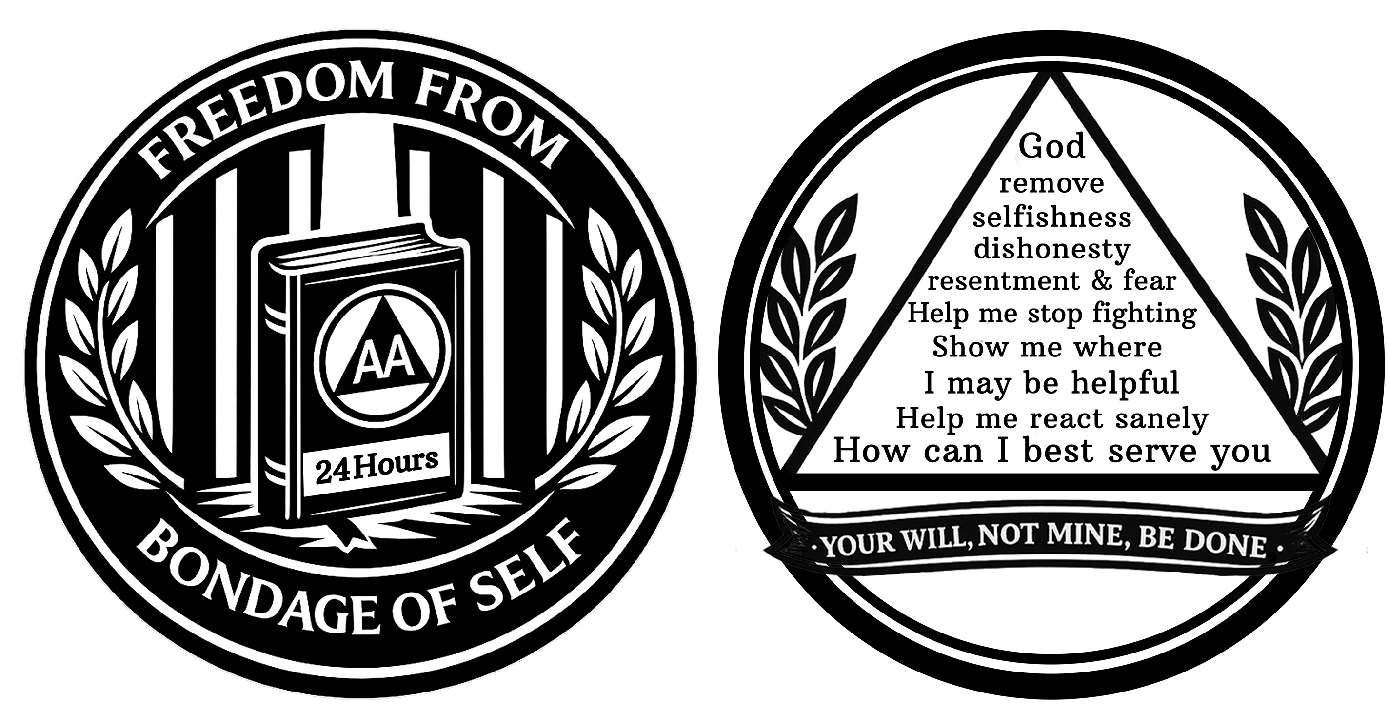 Freedom from Bondage of Self Set of 17 Cardstock AA Milestone Medallion Commemorative Tokens