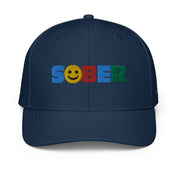 Sober Smiley Face Multi color Fun Humor Motivational Inspired AA NA Sobriety Recovery 12-step Gifts Adidas performance cap