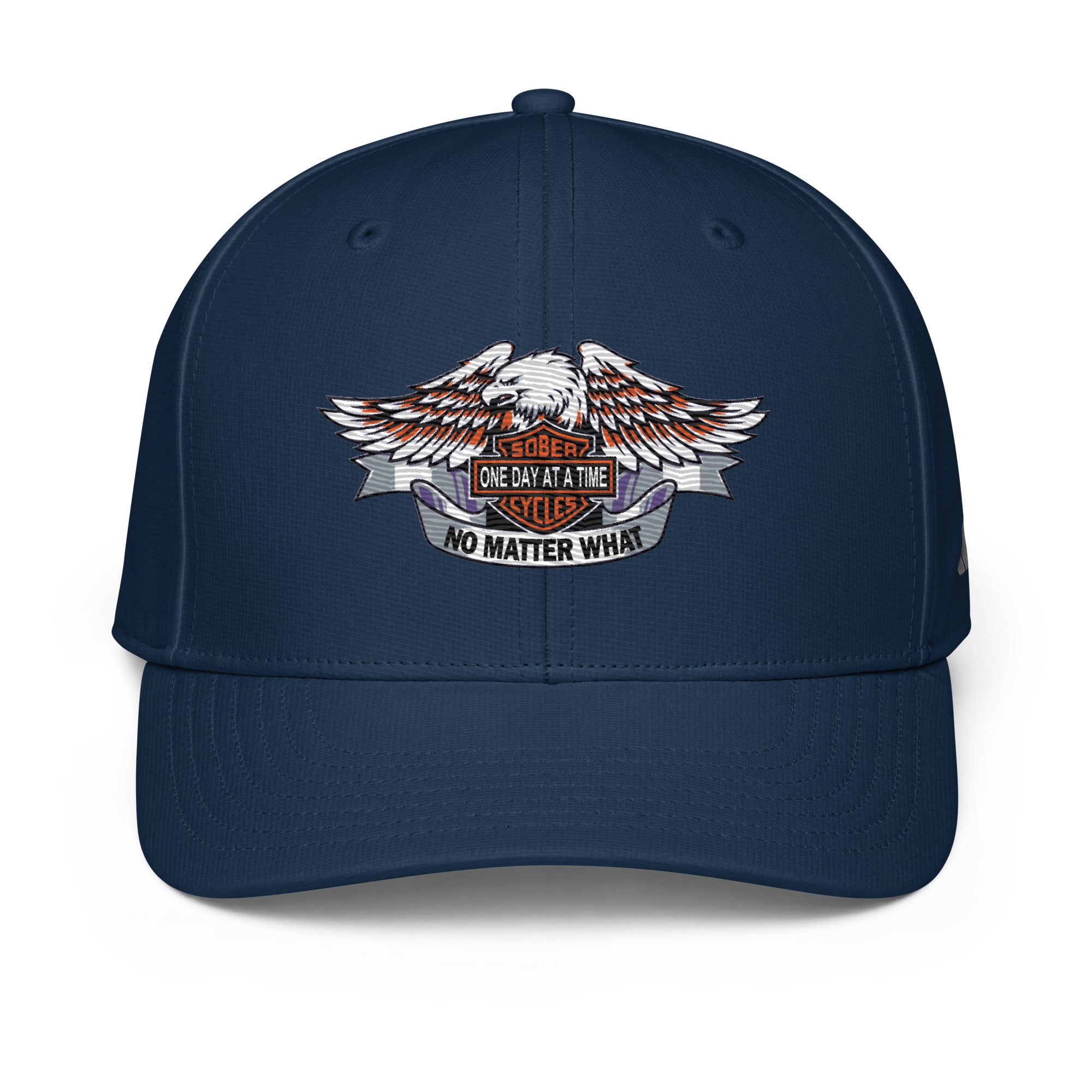 Motorcycle Wings Sober Cycles One Day at a Time No Matter What Live to Ride AA NA Gift Adidas performance cap