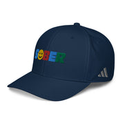 Sober Smiley Face Multi color Fun Humor Motivational Inspired AA NA Sobriety Recovery 12-step Gifts Adidas performance cap