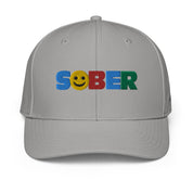 Sober Smiley Face Multi color Fun Humor Motivational Inspired AA NA Sobriety Recovery 12-step Gifts Adidas performance cap