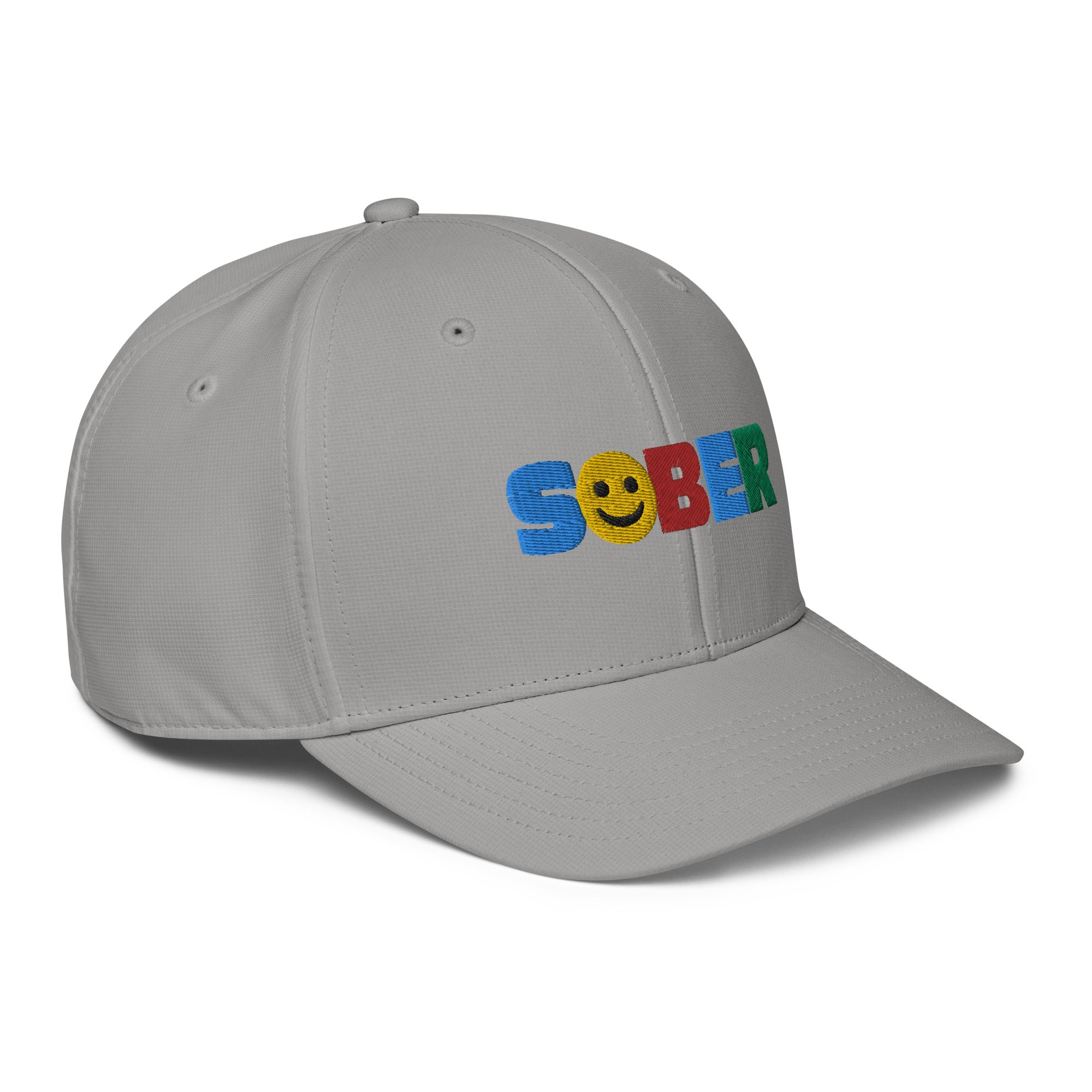 Sober Smiley Face Multi color Fun Humor Motivational Inspired AA NA Sobriety Recovery 12-step Gifts Adidas performance cap