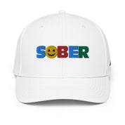 Sober Smiley Face Multi color Fun Humor Motivational Inspired AA NA Sobriety Recovery 12-step Gifts Adidas performance cap