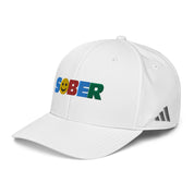 Sober Smiley Face Multi color Fun Humor Motivational Inspired AA NA Sobriety Recovery 12-step Gifts Adidas performance cap