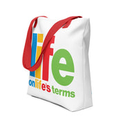 Life on Life's Terms AA NA Slogans Sayings 12-step Recovery Fun Popart Gift Tote bag