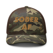 Sober AF Funny AA NA Logo 12-step Recovery Camouflage mesh snapback gift hat