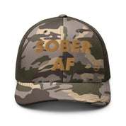 Sober AF Funny AA NA Logo 12-step Recovery Camouflage mesh snapback gift hat