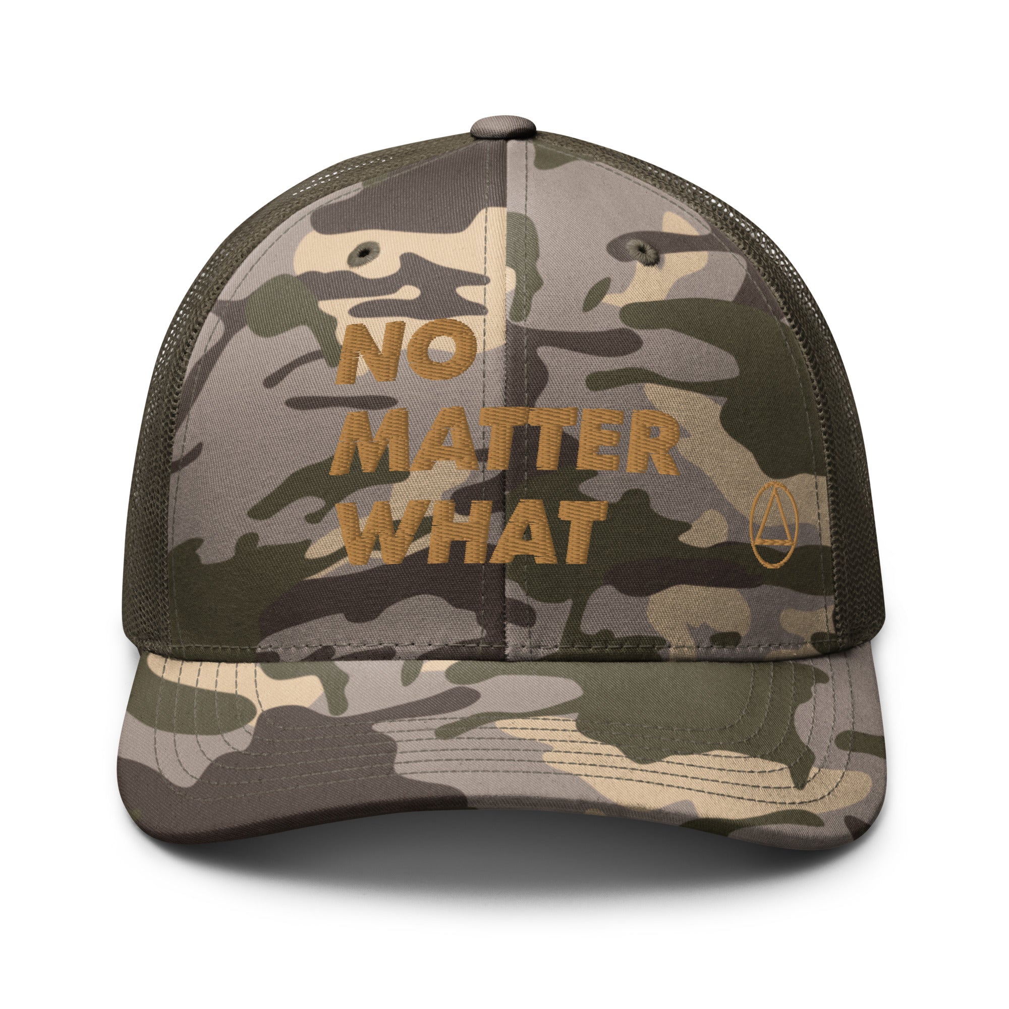 No Matter What Club AA NA 12-step Recovery Slogans Sayings Support Camouflage Mesh Snapback hat