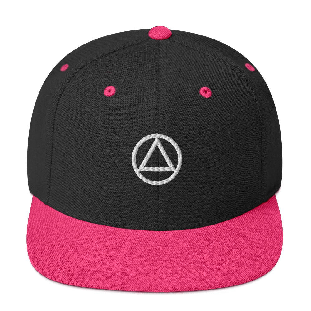 AA NA Circle Triangle Logo White Clean Sober 12-step Recovery Support Gift Modern Snapback Hat