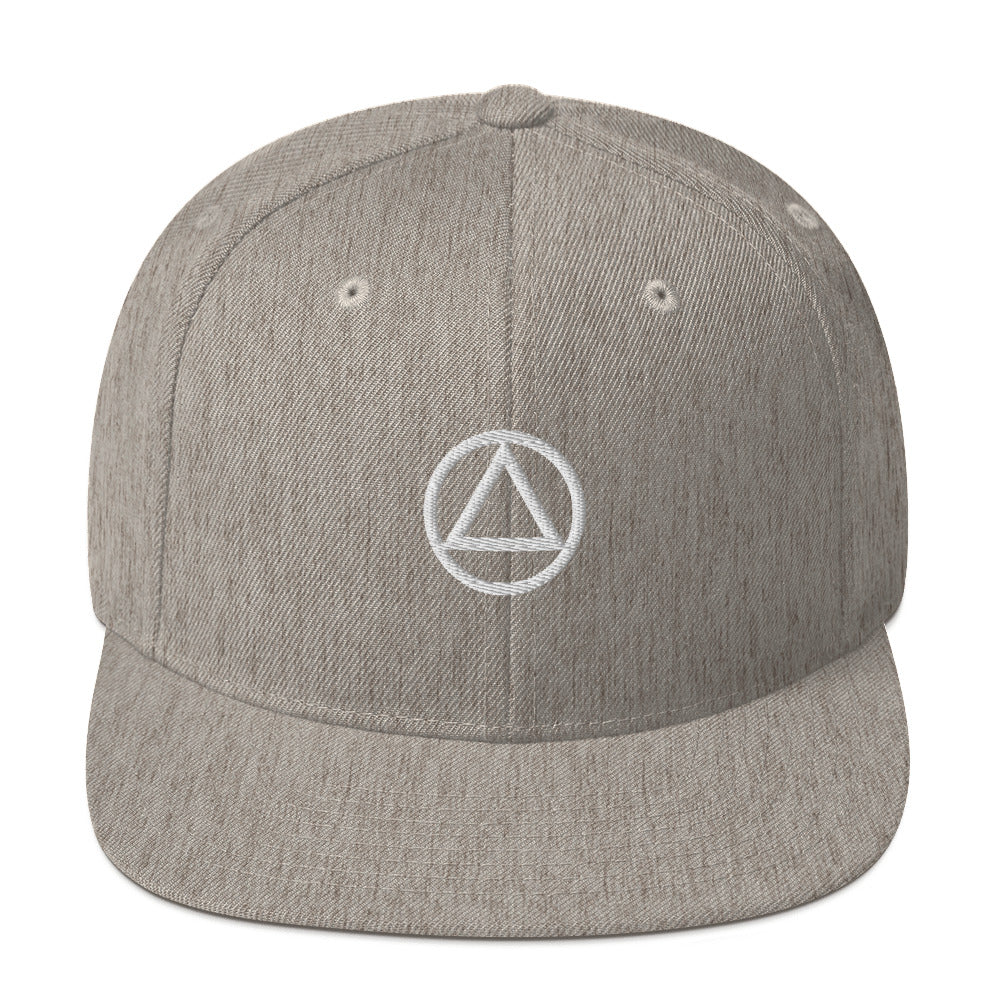 AA NA Circle Triangle Logo White Clean Sober 12-step Recovery Support Gift Modern Snapback Hat