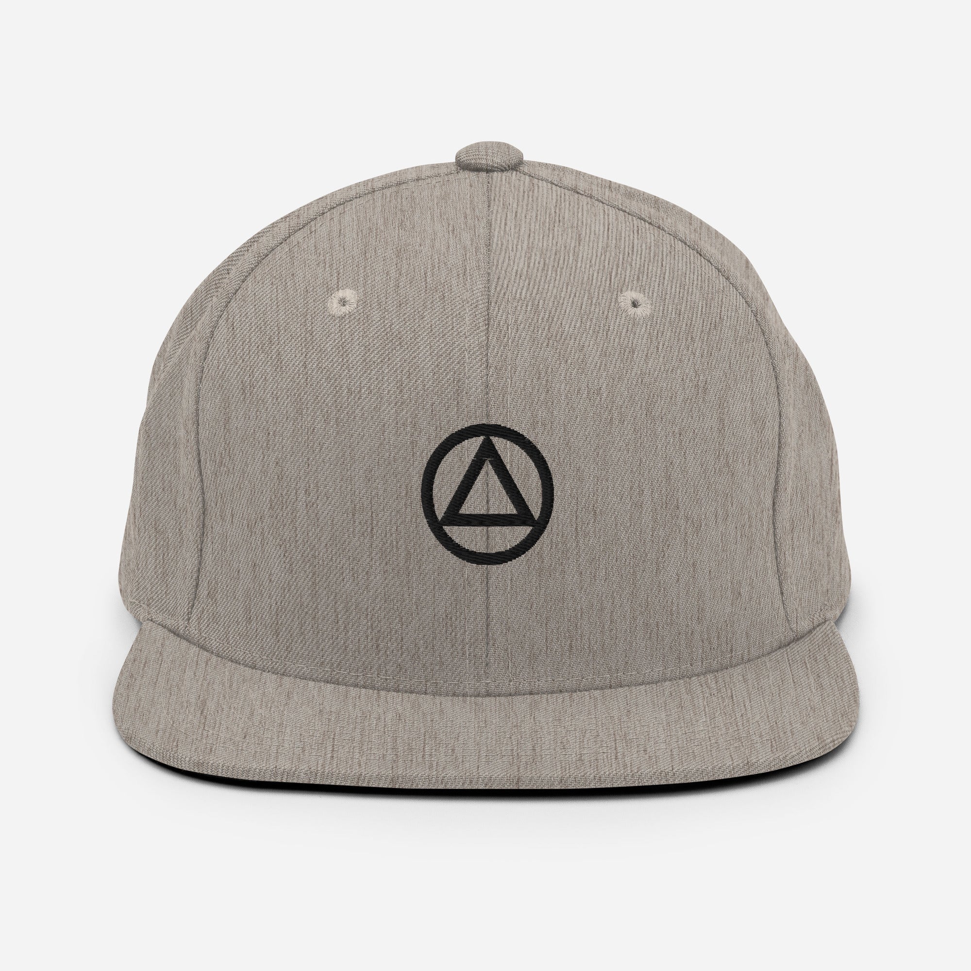 AA NA Circle Triangle Logo Black Clean Sober 12-step Recovery Support Gift Modern Snapback Hat