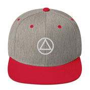 AA NA Circle Triangle Logo White Sobriety AA NA clean sober recovery gift Modern Snapback Hat