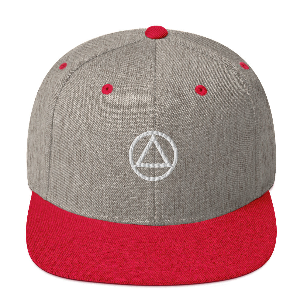 AA NA Circle Triangle Logo White Clean Sober 12-step Recovery Support Gift Modern Snapback Hat