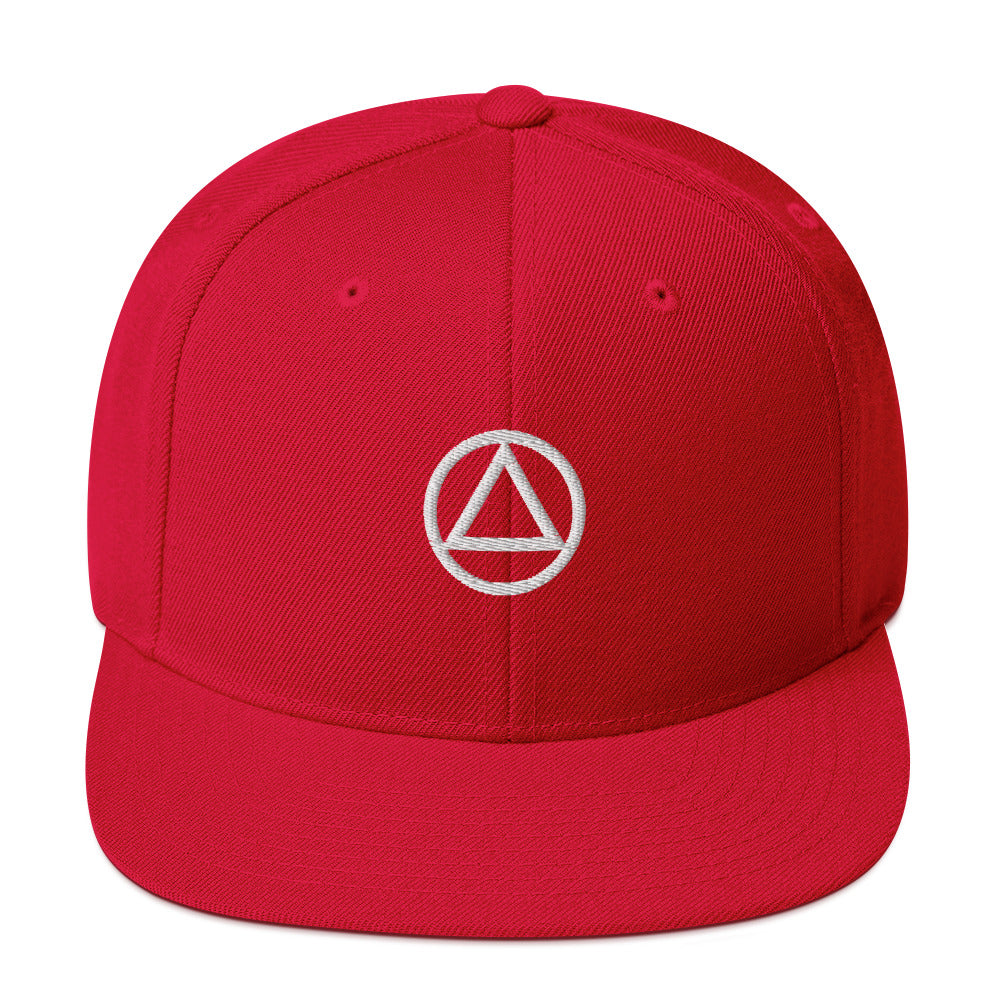 AA NA Circle Triangle Logo White Clean Sober 12-step Recovery Support Gift Modern Snapback Hat