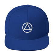 AA NA Circle Triangle Logo White Sobriety AA NA clean sober recovery gift Modern Snapback Hat