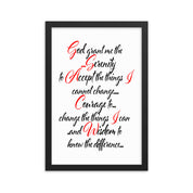 Serenity Prayer Script AA NA Alcoholic Addict Recovery Sayings Slogans 12-Step Meeting Décor Inspirational Wall Poster