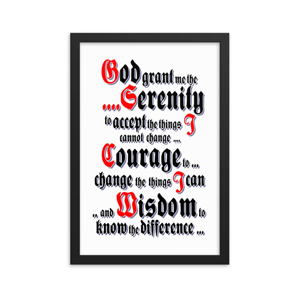 Serenity Prayer AA NA Alcoholic Addict Recovery Sayings Slogans 12-Step Meeting Decoration Inspirational Wall Poster