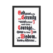 Serenity Prayer AA NA Alcoholic Addict Recovery Sayings Slogans 12-Step Meeting Decoration Inspirational Wall Poster