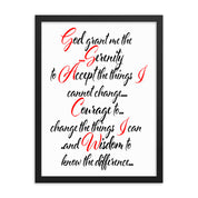 Serenity Prayer Script AA NA Alcoholic Addict Recovery Sayings Slogans 12-Step Meeting Décor Inspirational Wall Poster