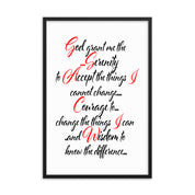 Serenity Prayer Script AA NA Alcoholic Addict Recovery Sayings Slogans 12-Step Meeting Décor Inspirational Wall Poster