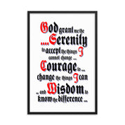 Serenity Prayer AA NA Alcoholic Addict Recovery Sayings Slogans 12-Step Meeting Decoration Inspirational Wall Poster