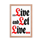 Live and Let Live AA NA Alcoholic Addict Recovery Sayings Slogans 12-Step Meeting Décor Inspirational Wall Poster